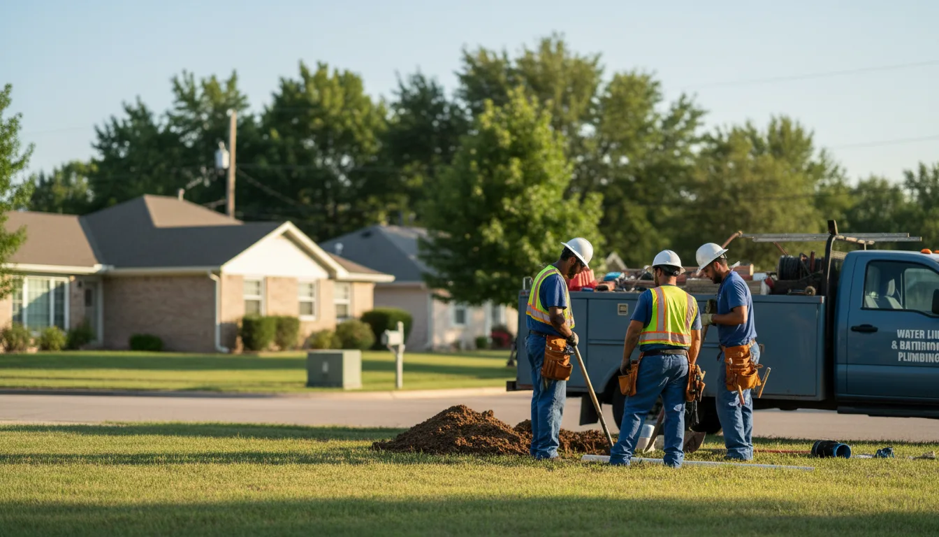 Residential water line and bathroom plumbing service in Hanover, KS